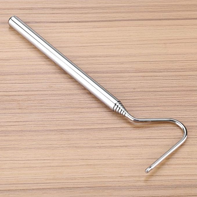 Asixxsix Reptile Catcher, Stainless Steel Reptile Capture Hook, Tough and for Moving Small Snakes Pet Shop Reptile Collecting Wild Snakes