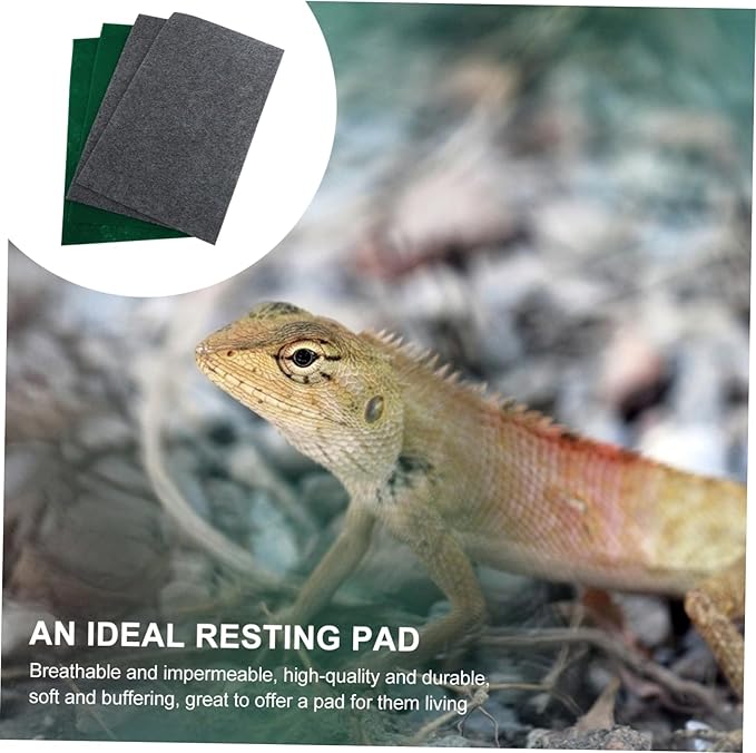 YARNOW 4pcs Reptile Carpet Liner Mat Absorbent Breathable Bedding for Lizard Snake Turtle Grey Substrate Mats Washable for Terrarium Use