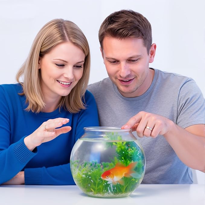 Mifoci 3 Pcs Transparent Shatterproof Fishbowl Clear Round Plastic Aquarium for Betta Fish Goldfish Candy Wedding Party Favor Desktop Decoration, 7.09 x 6.3