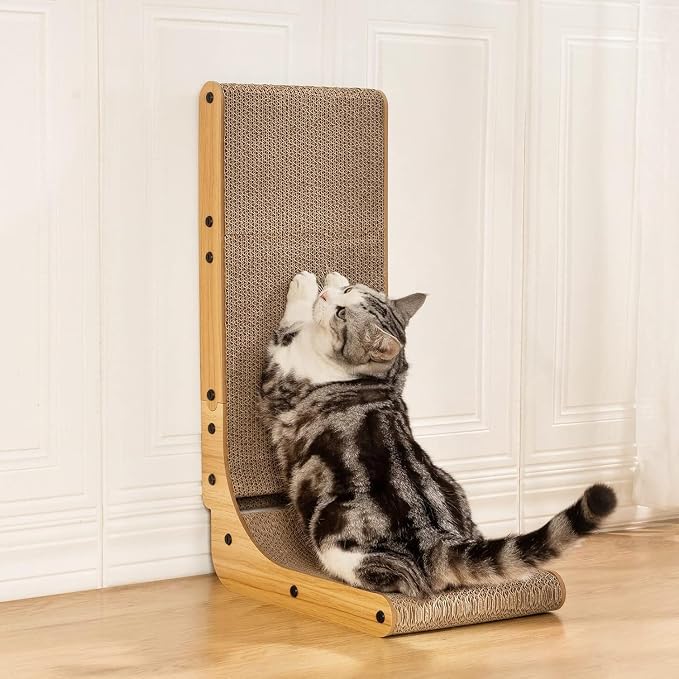 Poils bebe L Shape Cat Scratcher, 26.8 Inch Cat Scratchers for Indoor Cats - Image 6