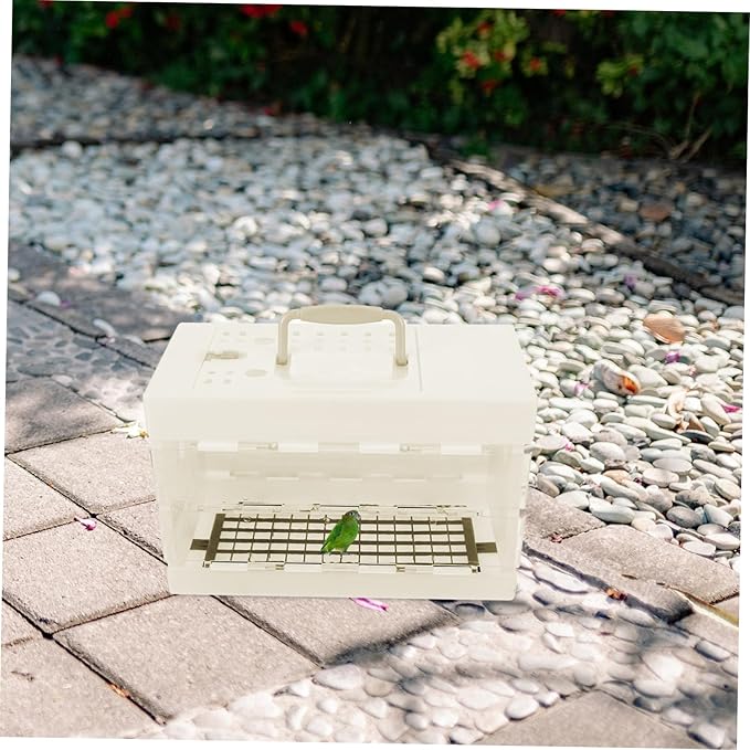 Bird Carrier Travel Cage Portable Small Pet Cage for Parrots Cockatiels and Budgies Lightweight Design Handle for Easy Outdoor Use