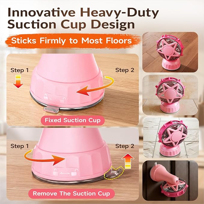 2-in-1 Cat Toys Food Dispenser & Teaser Interactive Toys (Pink) - Image 4
