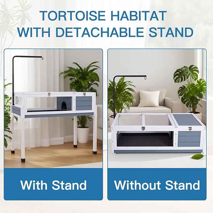 FunXplore Tortoise Habitat Enclosure House Turtle Cage Indoor Reptile for Small Animals Lizards