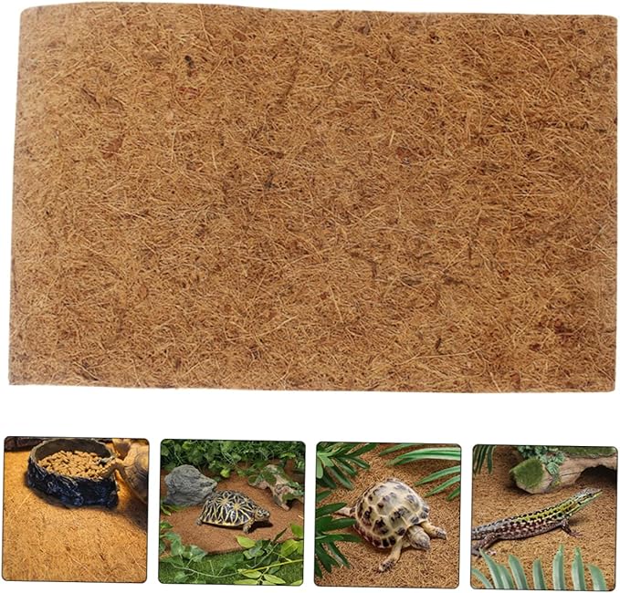 BESPORTBLE Coconut Fiber Lizard Snake Turtle Bedding Reptile Carpet Mat for Tank Insulating Pad Accessories