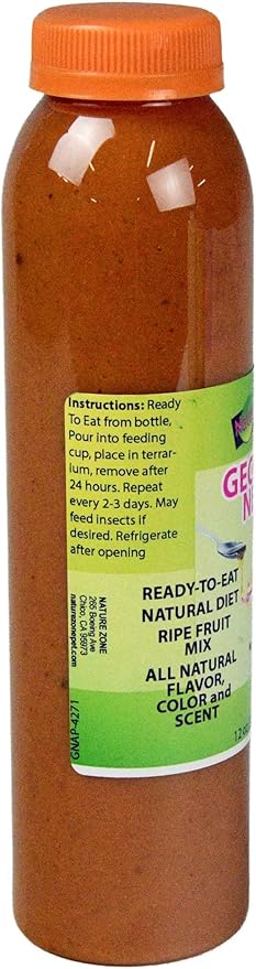 Nature Zone Crested Gecko Food - Apricot Nectar Puree, 12 oz, for Crested Geckos, Gargoyle Geckos, Day Geckos & Other Fruit Eating Geckos