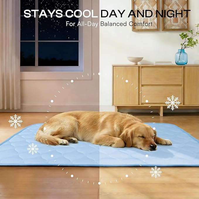 Luciphia Waterproof Cooling Mat for Dogs Couch Cover Q-MAX>0.5, Leakproof Pet Pad Non-Slip Throw Blanket for Cat Puppy Crate Bed Protector Outdoor (Light Blue, 60x80 inches)