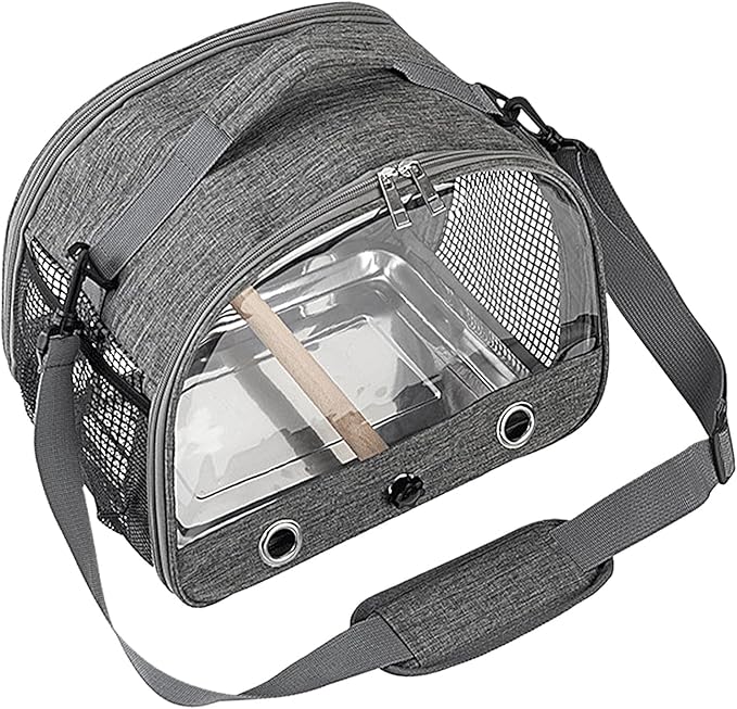 Bird Travel Cage - 33x24x26cm Small Parrot Bird Travel Cage, Lightweight Backpack for Parrot with Shoulder Strap | Portable Small Animal Carrier | Portable Birds Backpack for Budgies, Parakeets, Gent