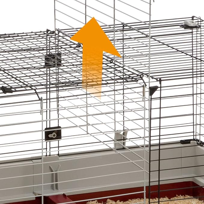Ferplast Krolik Extra-Large Rabbit Cage w/Wire Extenstion | Rabbit Cage Includes All Accessories & Measures 55.9L x 23.62W x 19.68H & Includes All Accessories | 1-Year Manufacturer's Warranty