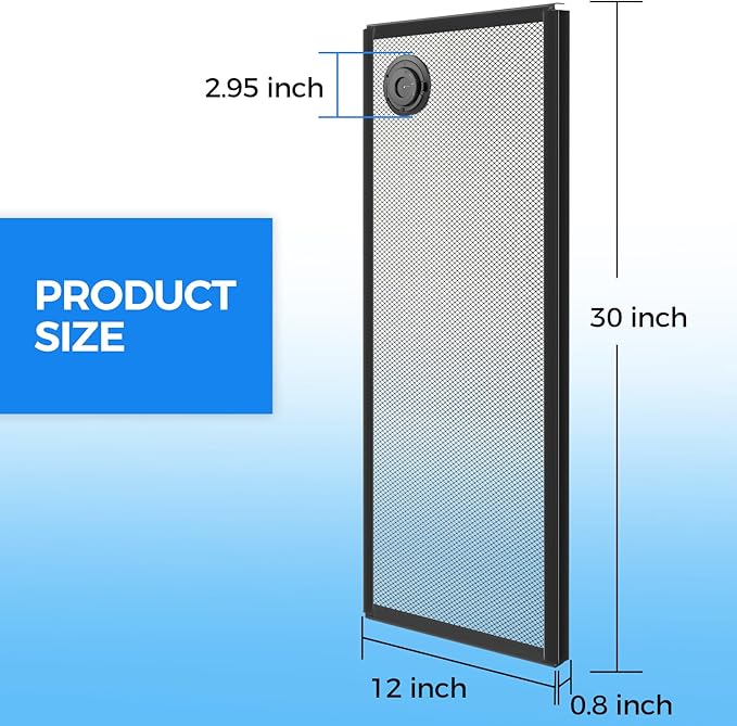 REPTI ZOO Terrarium Screen Cover with Cable Control for Reptile & Aquarium Tank, 30x12 inch Durable Steel Frame & Mesh Top for Reptile & Turtle & Fish Tank