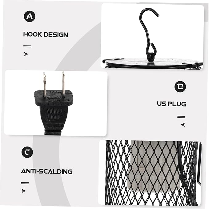 UKCOCO Parrot Heater Protector Lampshade for Reptile Heating Heat Preservation Lamp Cover for Installation Reptile Tanks US Plug Compatible