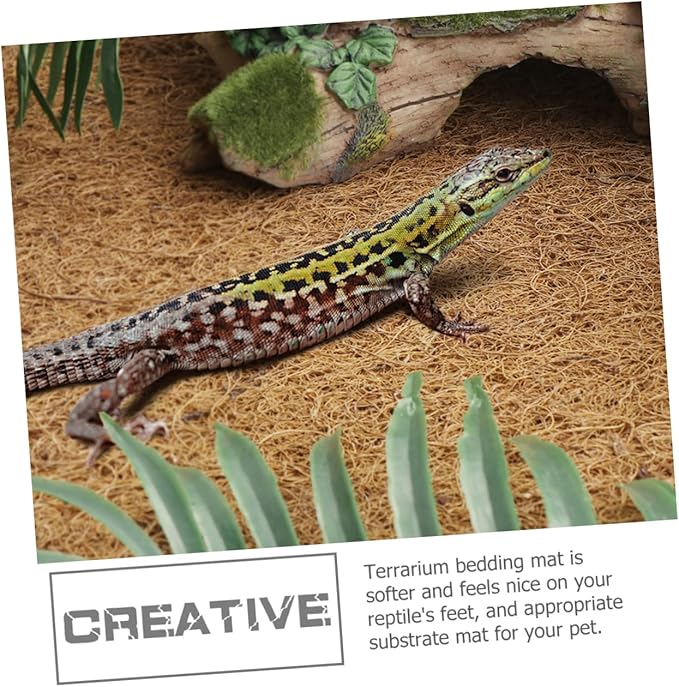 COLLBATH Reptile Coconut Fiber Bedding Mat for Terrariums Soft and Durable Substrate for Tortoise and Snake Tanks Easy to Clean Natural Coir Carpet