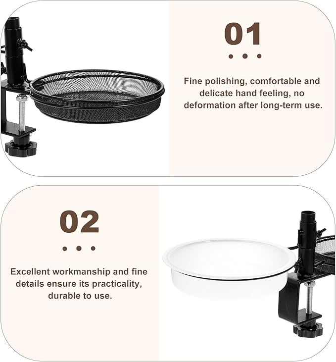 Deck Mount Bird Feeder and Water Holder Metal Platform Bird Food Container for Garden and Balcony