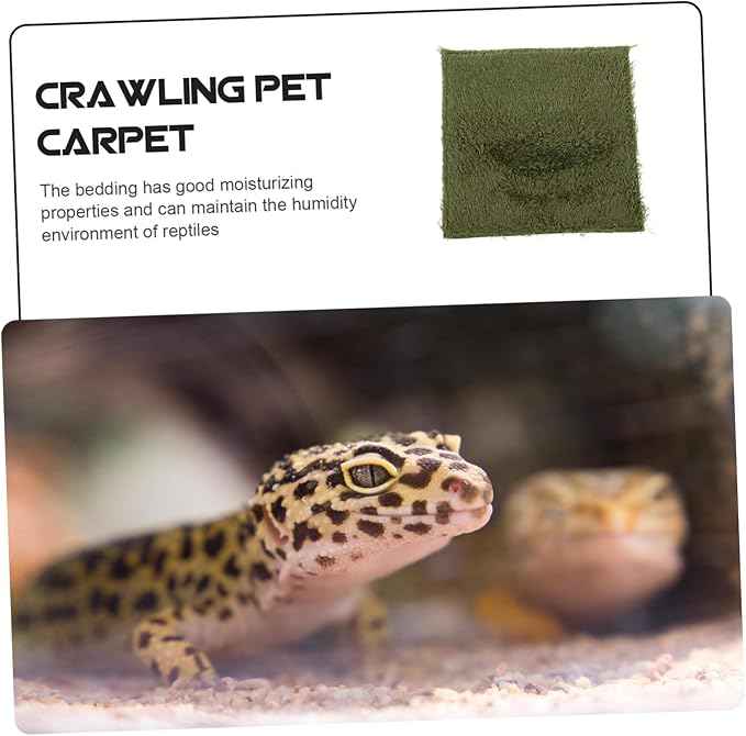 WOONEKY Reptile Carpet Mat for Tortoise Enclosure Gecko Tank Rug Reptile Bedding Lizard Habitat Liner Easy to Clean