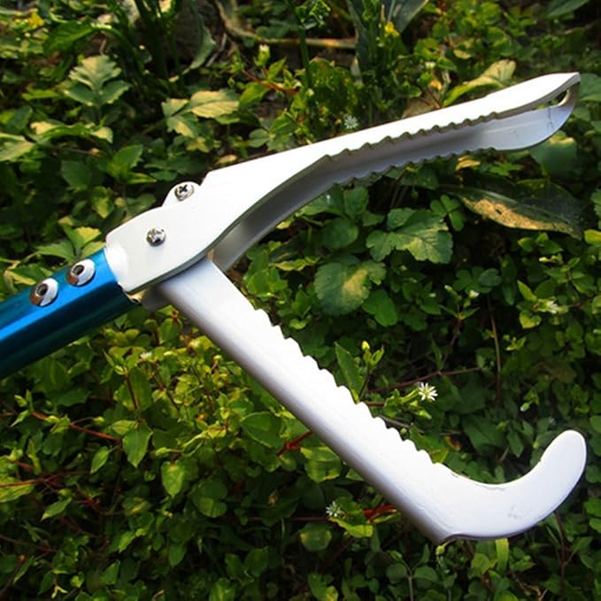 Snake Tong Catcher–Professional Reptile Rescue Grabber Aluminum Alloy with Wide Jaw Locking Mechanism and Comfort Grip for Safe Rattlesnake Control and Removal Tool (60inch Snake Tong)