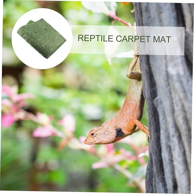 Abaodam 2pcs Reptile Decor Lizard Carpet Moss Reptile Mat Snake Tank Liner Washable Reusable