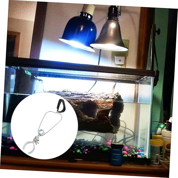 BESPORTBLE 2pcs Reptile Lamp Clip Fixture Aluminum Alloy Clamp for Secure Reptile Light for Terrarium and Aquarium Use Design for Stability