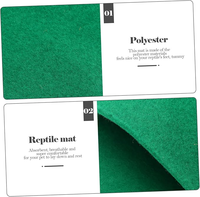 POPETPOP 2PCS Wear-Resistant Reptile Mat Moisture-Absorbing Carpet for Snakes Tortoises and Lizards Convenient Decorative Bedding for Terrariums