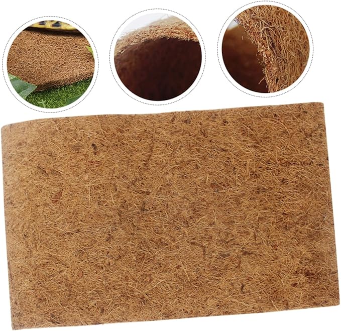 Coconut Fiber Reptile Carpet Mat for Tortoises Lizards and Snakes – Natural Substrate Bedding for Terrarium Liner 100% Organic Coconut Fiber Reptile Tank Accessories