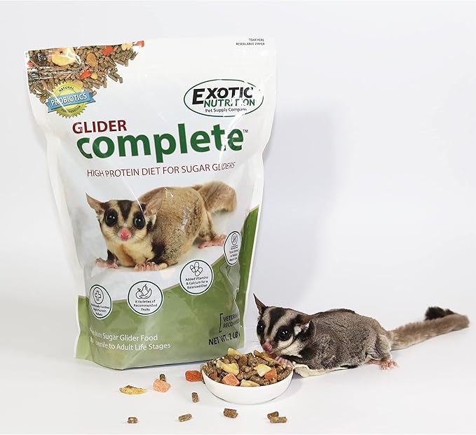 Exotic Nutrition Sugar Glider Superior Food Starter Package - Nutritionally Complete Pellet Diet & High Protein Supplemental Food for Sugar Gliders… (4 Piece Set)