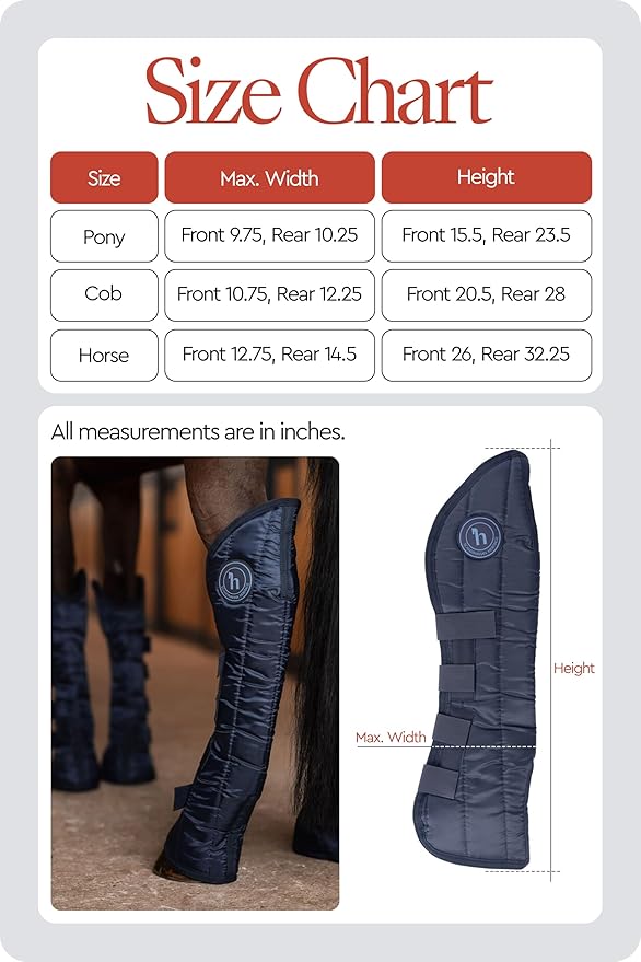 HORZE Horse Shipping Boots Set of 4 - Peacoat Dark Blue - Cob