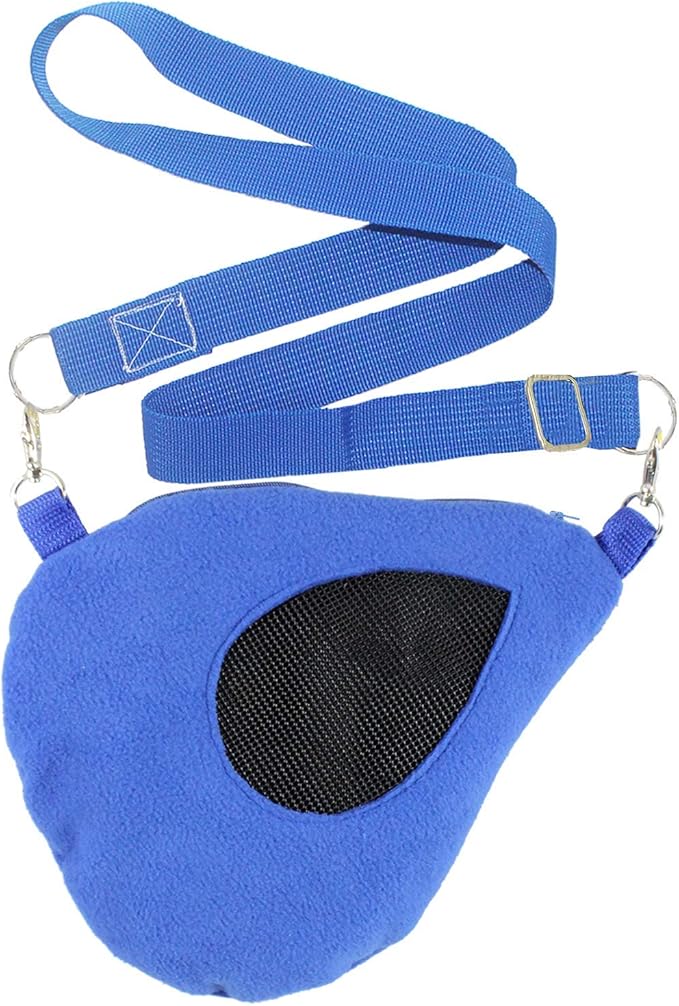Exotic Nutrition Teardrop Carry Pouch (Black) - Small Animal Fleece Bonding Pouch - for Sugar Gliders, Hamsters, Gerbils, Mice, Degus, Squirrels & Other Small Pets