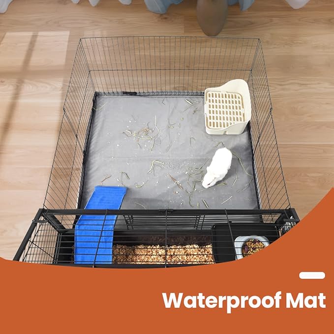 BORKIN Small Animal Playpen&Small Animal Cage with Foldable Fence, Guinea Pig Cages, Hedgehog Cage with Waterproof Bottom Canvas, Small Animal House & Habitat,35" L
