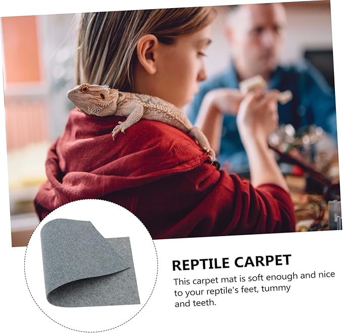 Reptile Terrarium Mat Grey Pet Cage Substrate Liner Breathable Carpet for Snakes Turtles Lizards and Insects Easy Clean