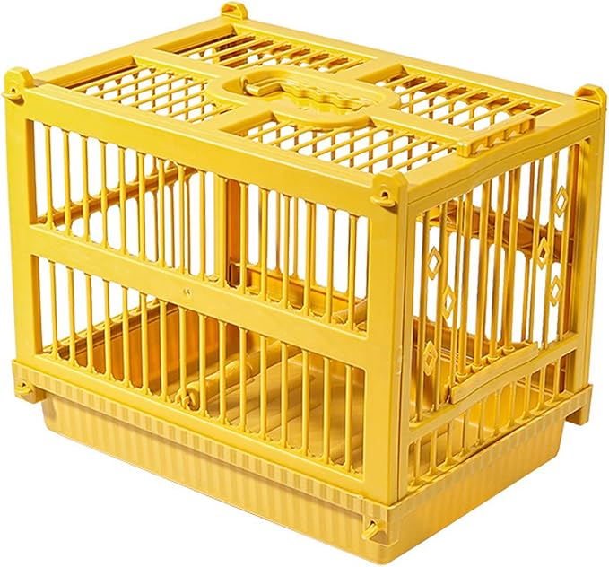 Bird Travel Cage - Portable Parrot Transport Carrier for Safe Outdoor Walking, Breathable Mesh Ventilation, Stable Standing Perch Support Lightweight Shoulder Carrying Indoor Training Convenience