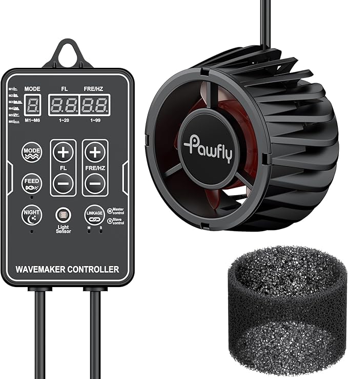 Pawfly Aquarium Powerhead 3400 GPH, Wave Maker for Aquariums DC 24V 20W, Power head for Aquariums, Aquarium Circulation Pump With Magnetic Base, Wavemaker for 50-450 Gallon Freshwater Saltwater Tank