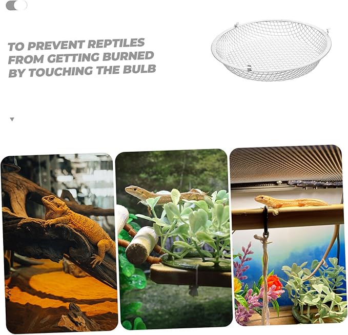 Reptile Scalding Lamp Mesh Cover 8.5 Inch Heat Lamp Shade for Reptile Tanks Insulated Lampshade Accessory Protective Design