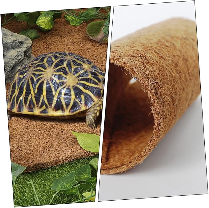 GANAZONO Reptile Coconut Fiber Mat for Terrarium Substrate Natural Lizard Cage Liner Soft Non Slip Bedding for Snakes Tortoises Lizards Terrarium Accessory