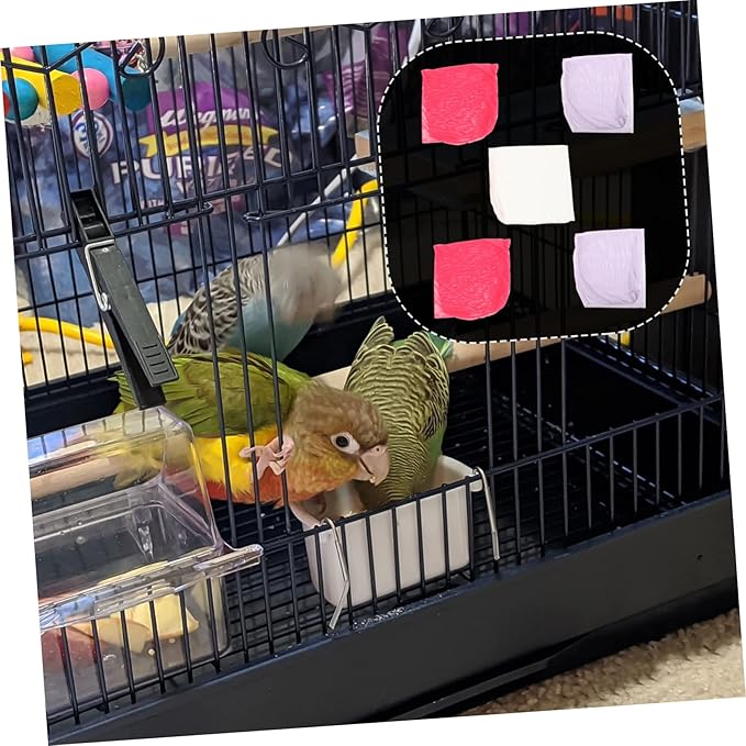 Mipcase 15pcs Mesh Pouch for Parrot Cage Bird Cage Accessories Parakeet Storage Bag Bird Carrying Bag Cloth Random Color