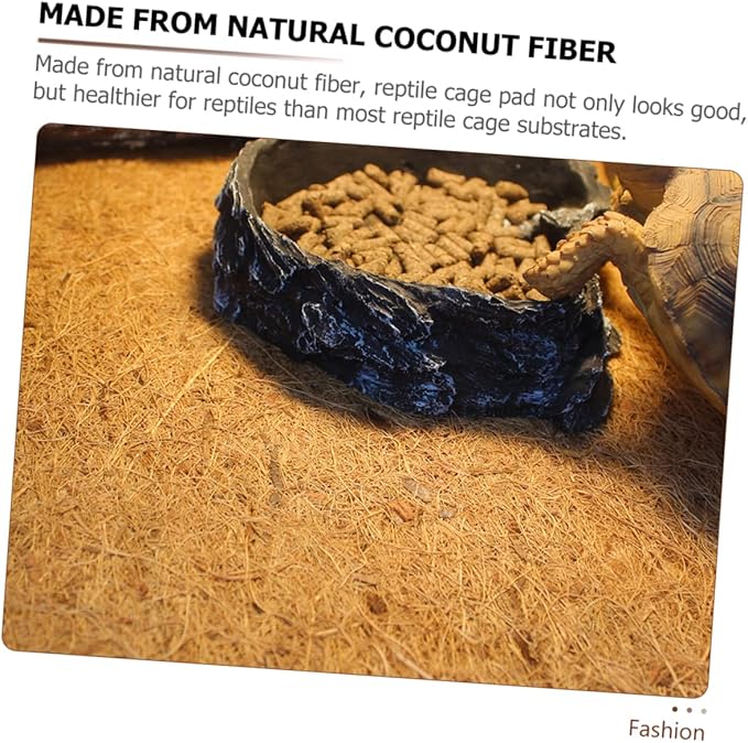 Coconut Fiber Reptile Carpet Mat for Tortoises Lizards and Snakes – Natural Substrate Bedding for Terrarium Liner 100% Organic Coconut Fiber Reptile Tank Accessories