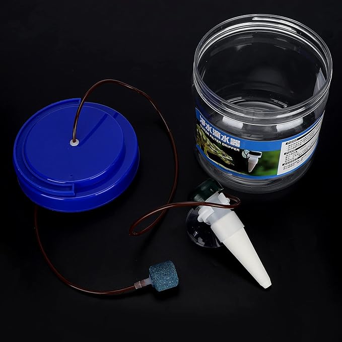 GLOGLOW Nan Reptile Water Dripper Kit, Plastic Automatic Humidifier for Geckos and Lizards, Adjustable Dripping Speed with 1300ML Capacity Crawler Breeding Tools, Reptile Hatching Supplies