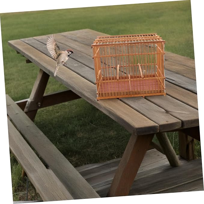 Bamboo Bird Cage for Small Parrots and Lovebirds Portable Woven Birdcage for Indoor and Outdoor Use Lightweight Travel Carrier Hollow Design