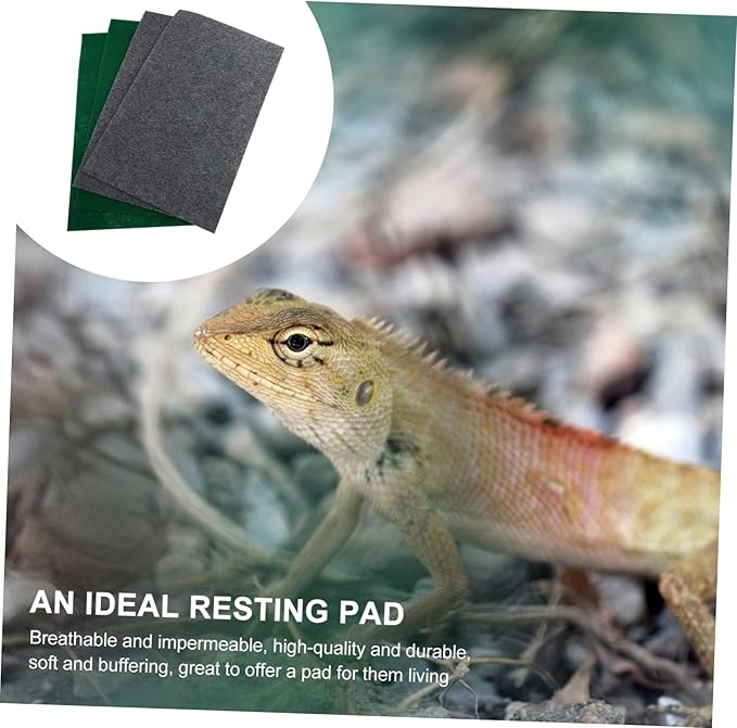 Hemoton 4pcs Reptile Carpet Mat for Terrarium Absorbent Lizard Bedding Substrate for Snakes Tortoises and Geckos Mats Quality for Comfort and Easy Cleanup