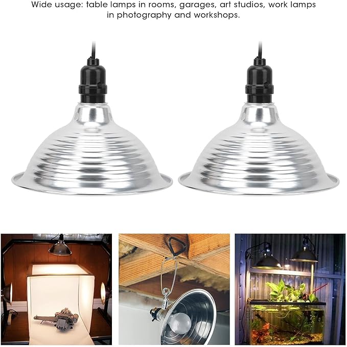 Zerodis Reptile Light Shade, No Light Emission Heat Lamp Fixture for Room Garage or Art Studio Eptile Pet Glass Containers (8.5 inches US Plug)