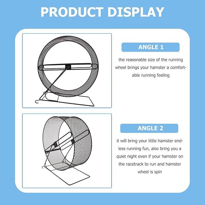 Garneck Hamster Running Wheel Exercise Accessories Whee-lo Toy Rat Cage Accessories Iron Hamster Exercise Plaything Squirrel Playing Wheel Iron Squirrel Toy Rat