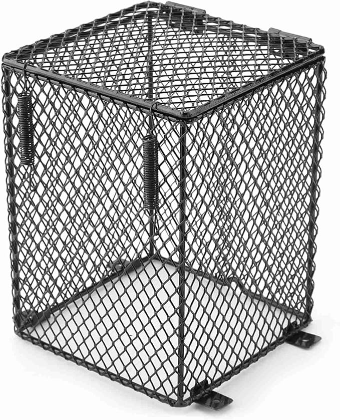 Reptile Anti-Scald Lamp, Mesh Cover, Durable Heating Shade for Ceramic Bulb Day and Night, Suitable for Reptile Owners (Square)