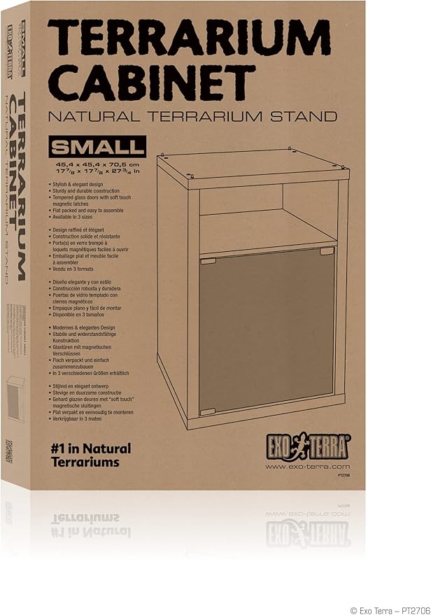 Exo Terra Terrarium Cabinet, Small - Reptile and Amphibian Terrarium Stand - Measures 17.88 W x 17.88 D x 27.75 H Inches