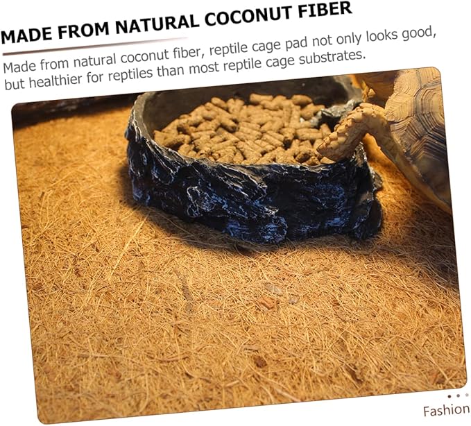 Toyvian Reptile Carpet Natural Coconut Fiber Mat Bedding Liner for Tortoises Snakes and Lizards Easy to Clean Terrarium Accessory