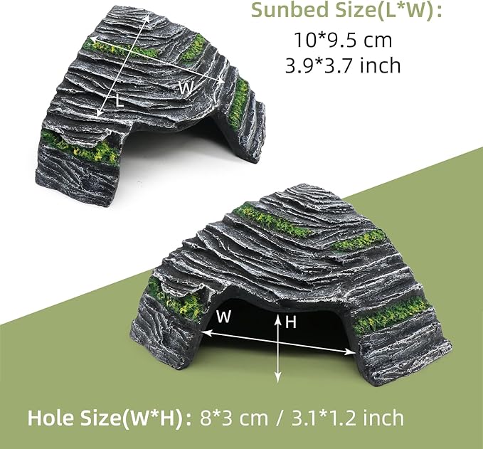 Small Turtle Basking Platform Climbing Ramp Shale Scape Step Ledge, Reptile Cave Hideout Aquarium Tank Accessories Decorations, Great for Reptiles, Amphibians, Leopard Gecko, Frogs
