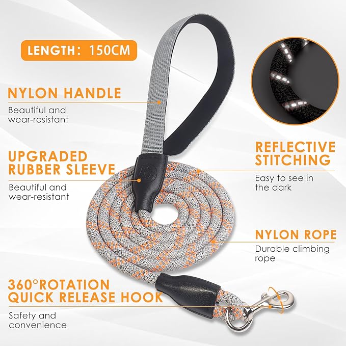 Dog Harness and Leash Set, No Pull Saddle Style Pet Harness, Breathable Mesh Adjustable Reflective Dog Vest for Dogs and Cat Medium Small Harness 2 D-Rings (Orange, XS)
