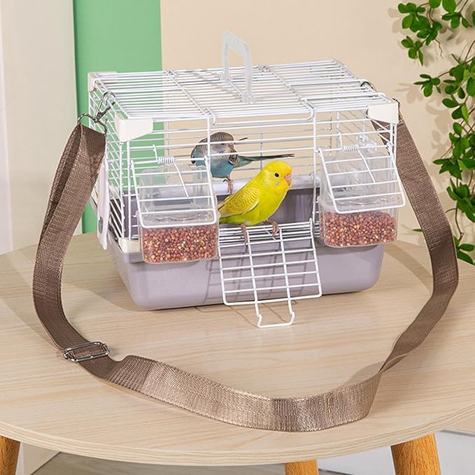 Portable Bird Cage - Heavy-Duty Travel Carrier, Convenient Handle, Small Animal Housing, Durable Pet Enclosure | Safe Transport Cage for Cockatiels Budgies Peony Pearl Munias Travel Home