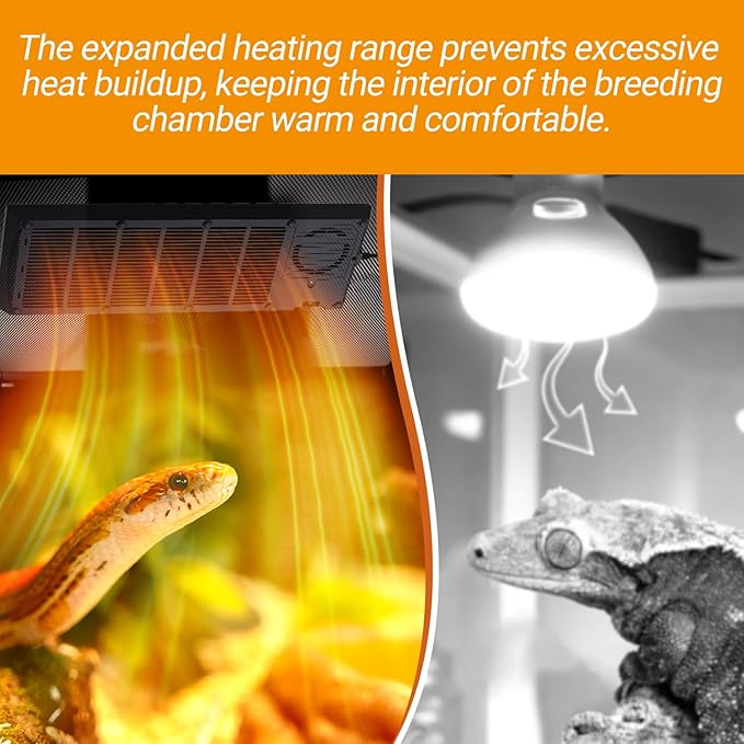 Oiibo Reptile Heat Panel Adjustable Temperature 60W Reptile Heater for Terrariums, Energy Efficient & Non-Light Reptiles Heating Plate for Snakes,Crested Gecko,Leopard,Turtles