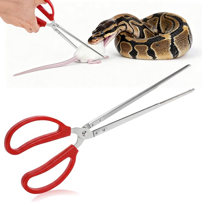 Snake Feeding Tongs, 15 Inch Extra Long Stainless Steel Reptile Feeding Tongs & Tweezers for Corn Ball Python,Bearded Dragon Tank Accessories,Pet Terrarium Supplies for Lizard, Leopard Crested Gecko