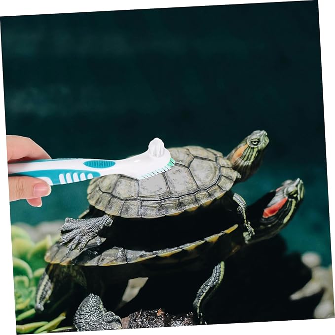 2pcs Turtle Shell Brush Double Sided Cleaning Tool for Aquatic Turtles Tortoises Non Slip Handle for Easy Use Keep Shells Clean Healthy