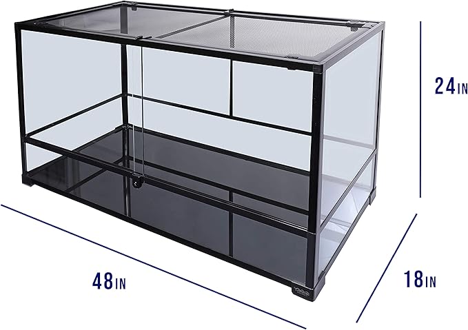 Carolina Custom Cages, 48Lx18Wx24H Tall Extra-Long Terrarium; Easy Assembly