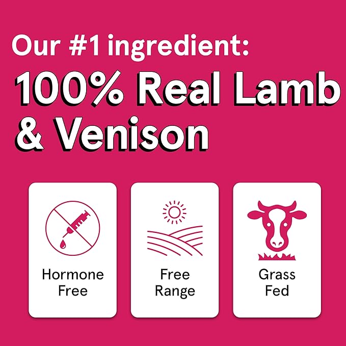 TRMC Real Meat Dog Treats - Two 12oz Bag of Bite-Sized Air-Dried Lamb & Venison Jerky for Dogs - Grain-Free Jerky Dog Treats with 95% All-Natural, Free-Range, Grass Fed Lamb & Venison