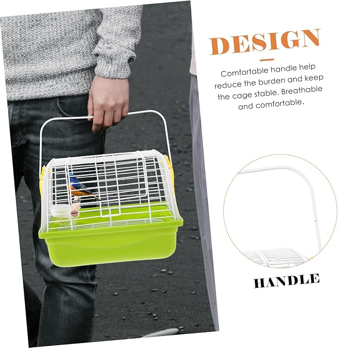 Milisten 1set Portable Metal Bird Carrier Cage for Travel Lightweight and Breathable Design for Parrots Conures and Birds for Hiking and Outings
